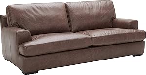 Amazon Brand – Stone & Beam Lauren Genuine Leather Down-Filled Oversized Sofa Couch, 89