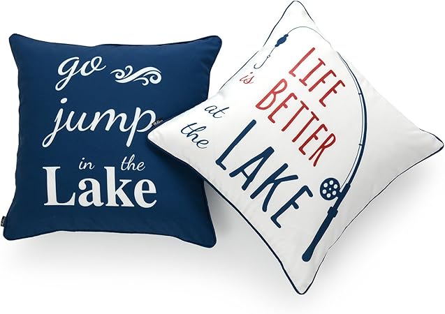 Amazon Com Hofdeco Lake House Indoor Outdoor Pillow Cover Only