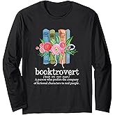 Booktrovert Books Reading Lover Library Librarian Funny Long Sleeve T-Shirt