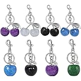 ANDGING Cute Cherry Keychain Set for Women Gold Silver Fruit Cherries Key Chain Cherry Purse Bag Charm for Handbags Backpack