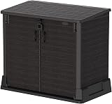 Duramax Cedargrain StoreAway 850L Plastic Garden Storage Shed Dark Brown view 1