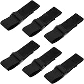 Gejoy 6 Pcs Bike Pants Strap Elastic Cycling Pant Leg Band, Black | Flexible Ankle Bands for Biking Fishing Riding, Safety Strap Keeps Pants Secure, Hook Loop Fastener, Fits Most Sizes