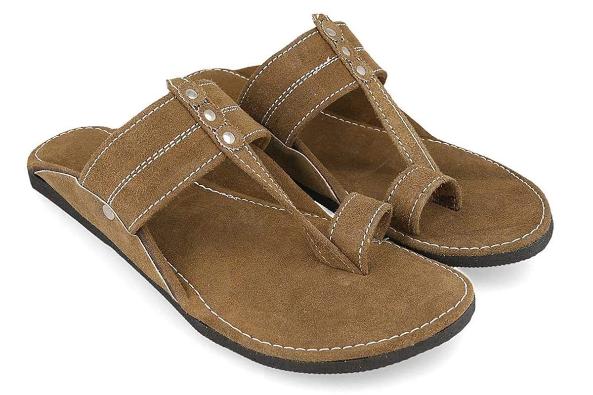 Great Art Handmade Kolhapuri Brown Men Chappals Amazon.in Shoes