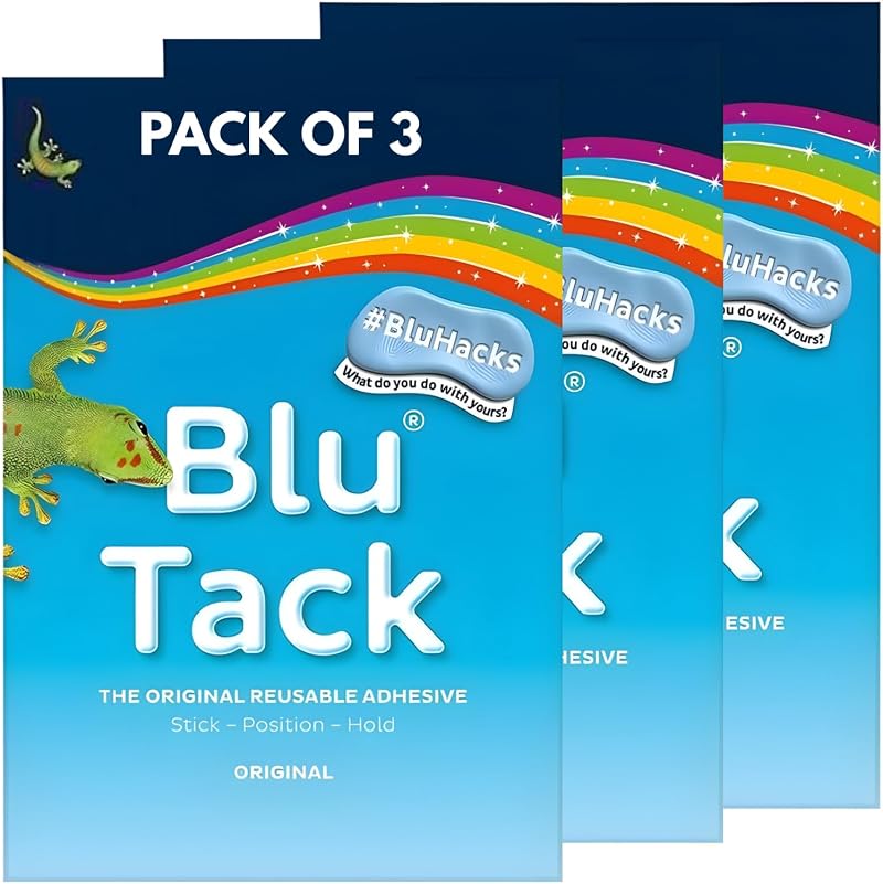 High Vibrant Blu Tack Original Reusable Adhesive 2 Pack Home Office