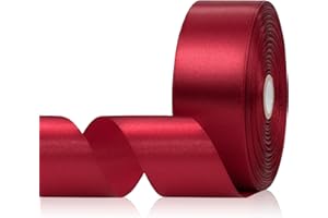 Aoropo Wine Red, Ribbon 1-1/2 Inch x 60 Yards, Wine Red Satin Ribbon for Crafts, Gift Wrapping, Flower Bouquet, Baby Shower, Birthday, Wedding and Festival Decor