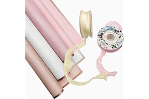 CENBEE 60 Sheets Flowers Wrapping Paper Translucent Gold Edge Florist Bouquet Paper Waterproof Wrapping Paper 23 x 23 Inch with 20 Yards Ribbon DIY Crafts Gift Box Packaging Florist Bouquet Supplies