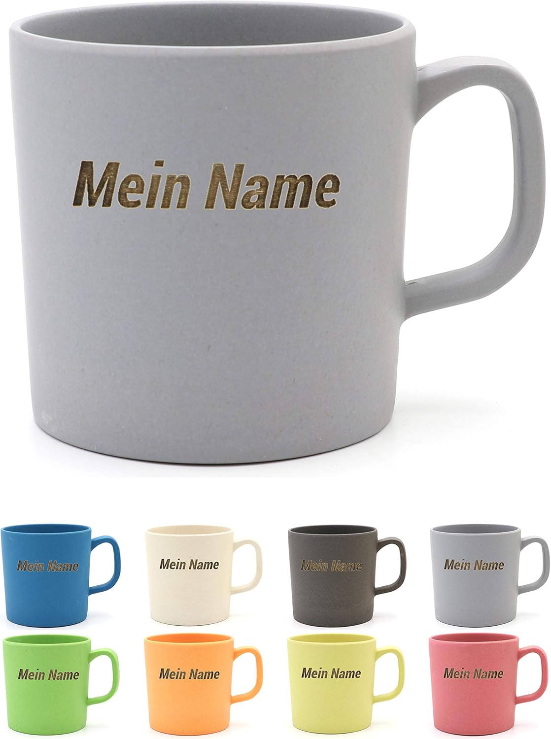 Magu Kaffeebecher mit Henkel mit Namen personalisierte Bambus Namens-Tasse - Individuelle ...