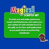 Skillmatics Scratch Art Book for Kids Animals Craft Kit 30+ Scratch Stickers view 8