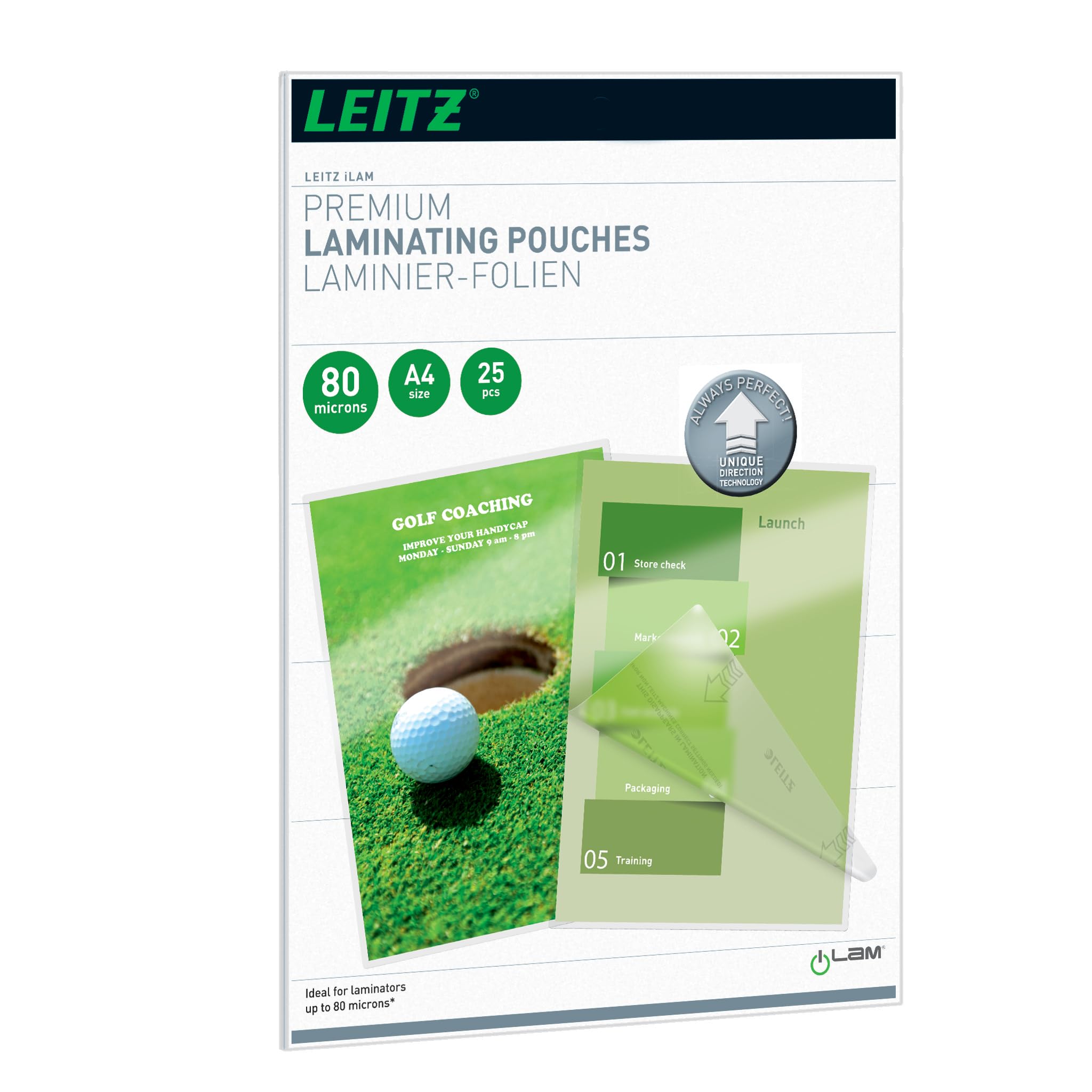 Leitz A4 74790000 Glossy Laminating Pouches - Clear (Pack of 25)