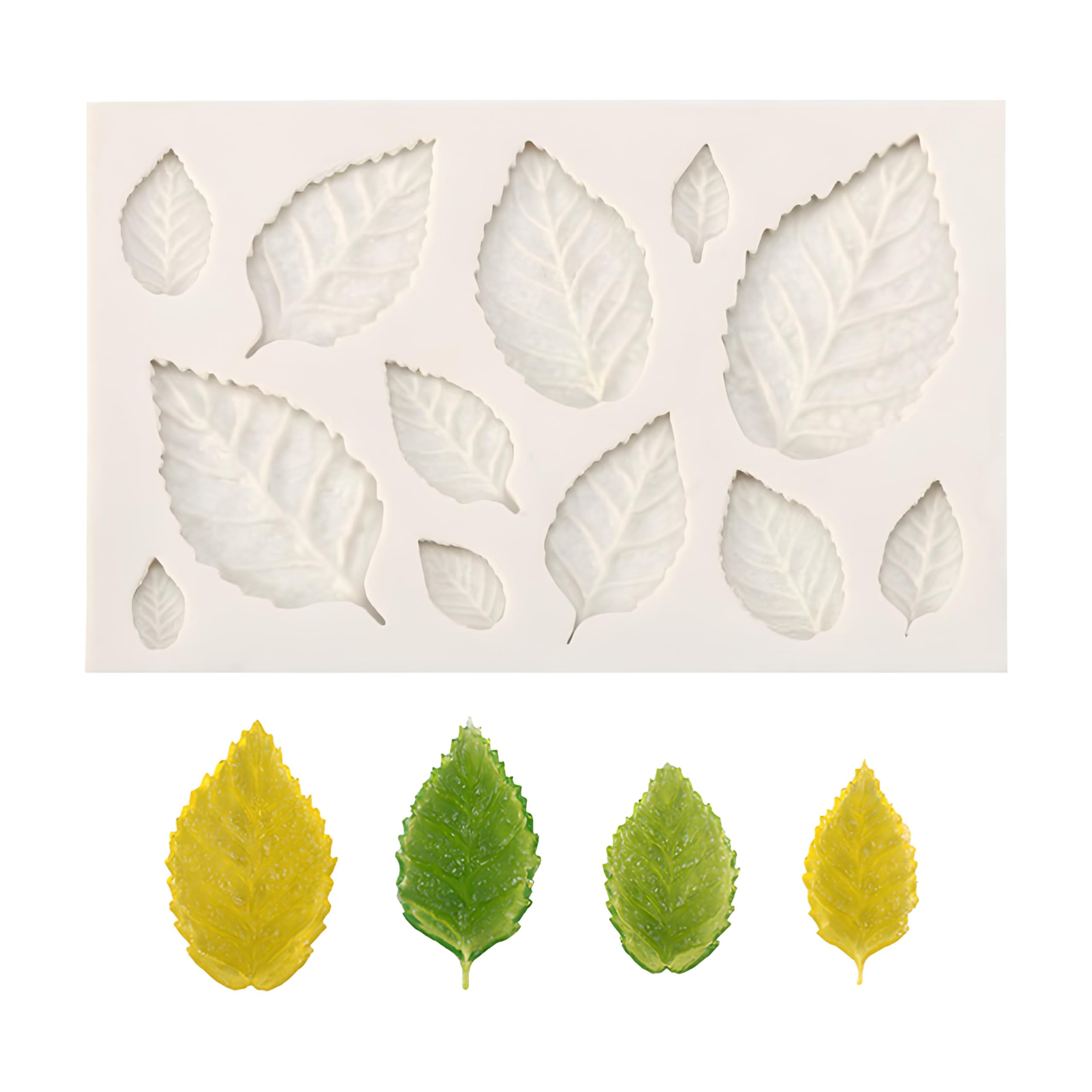 3D Silicone Leaves Mould for Cake Decorating, Fondant Chocolate Sugarcraft DIY Tool, Cameo Leaf Cake Topper, Heat- Baking Mould for Home & Professional Use