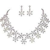 EVER FAITH Lots Snowflake Austrian Crystal Necklace Earrings Set