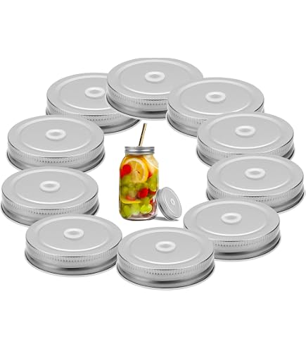 Lot De 4 Couvercles Bambou Pour Bocaux 7cm Avec Trou Paille - Étanchéité Parfaite