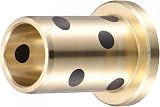sourcing map Flanged Sleeve Bearing 12mm Bore Brass Wrapped Oilless Bushing view 3