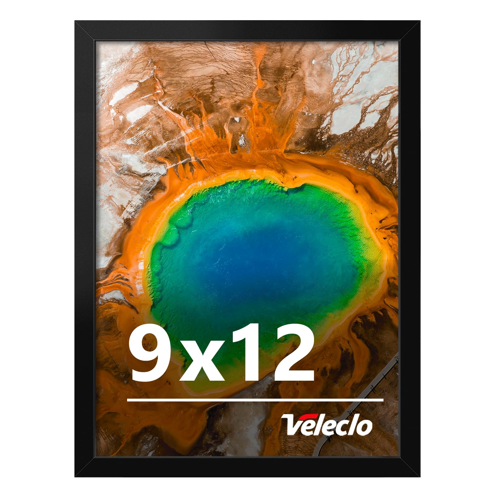 Veleclo 9 x 12 Picture Frame for Wall Display, 9x12 Black Picture Frame with Shatter Resistant Plexiglass, Stable and Sturdy 9 x 12 Poster Frame for Wall Display, Handpicked Gift Collection, 1 Pack