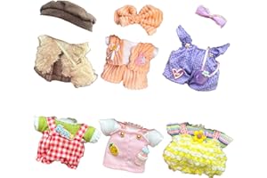 Ezcora Doll Clothes, 5 Pack Outfits for 15-17cm Doll, Perfect for Play & Display (No Dolls) (Set 3)