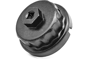 Vrasly Oil Filter Wrench for Removing Oil Filter Caps, 64mm 14 Flute Oil Filter Wrench Tool Compatible with Avalon 2.5L to 5.7L, Fits Avalon, Tacoma, Highlander, Sienna, 4-Runner Black