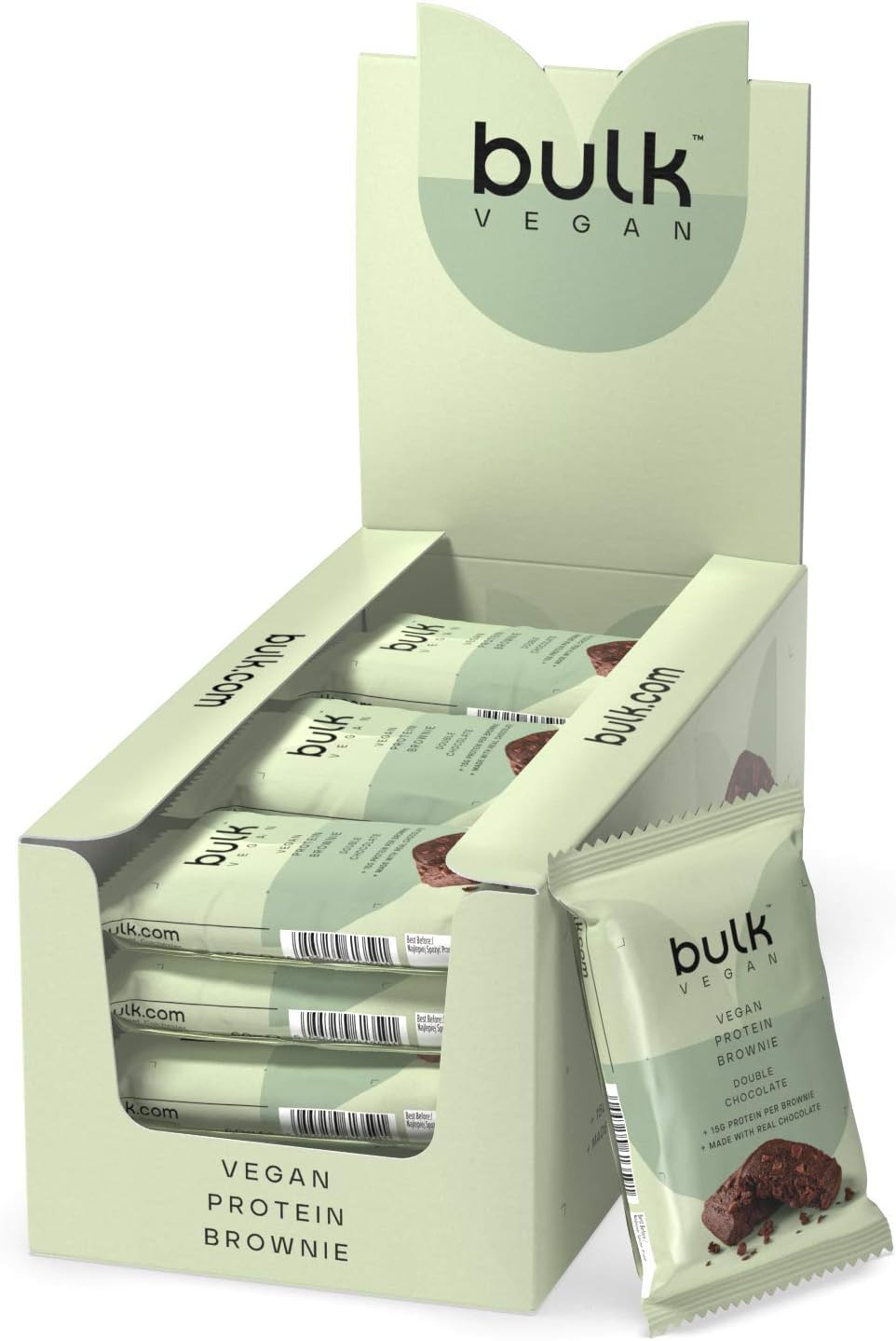 Bulk Vegan Protein Brownie, Chocolate, Pack of 12, Packaging May Vary