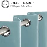 Deconovo Eyelet Curtains Thermal Insulated Ring Top Blackout Sky Blue 140x180 1 view 7