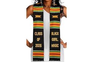 Black Girl Magic Graduation Stole 2023 | Kente Graduation Stole 2023 | Kente Stole Class of 2023 | Authentic African Art
