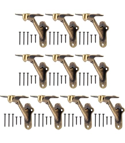 Home Master Hardware Handrail Stair Brackets 3" Heavy Duty Staircase Hand Rail Bracket Support Hardware For Home Or Office Stairways,Bright Brass With