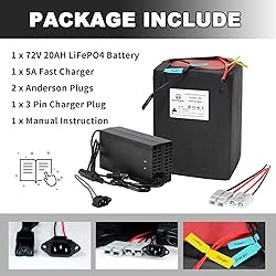 BtrPower 72V Battery 20AH LiFePO4 Ebike Battery