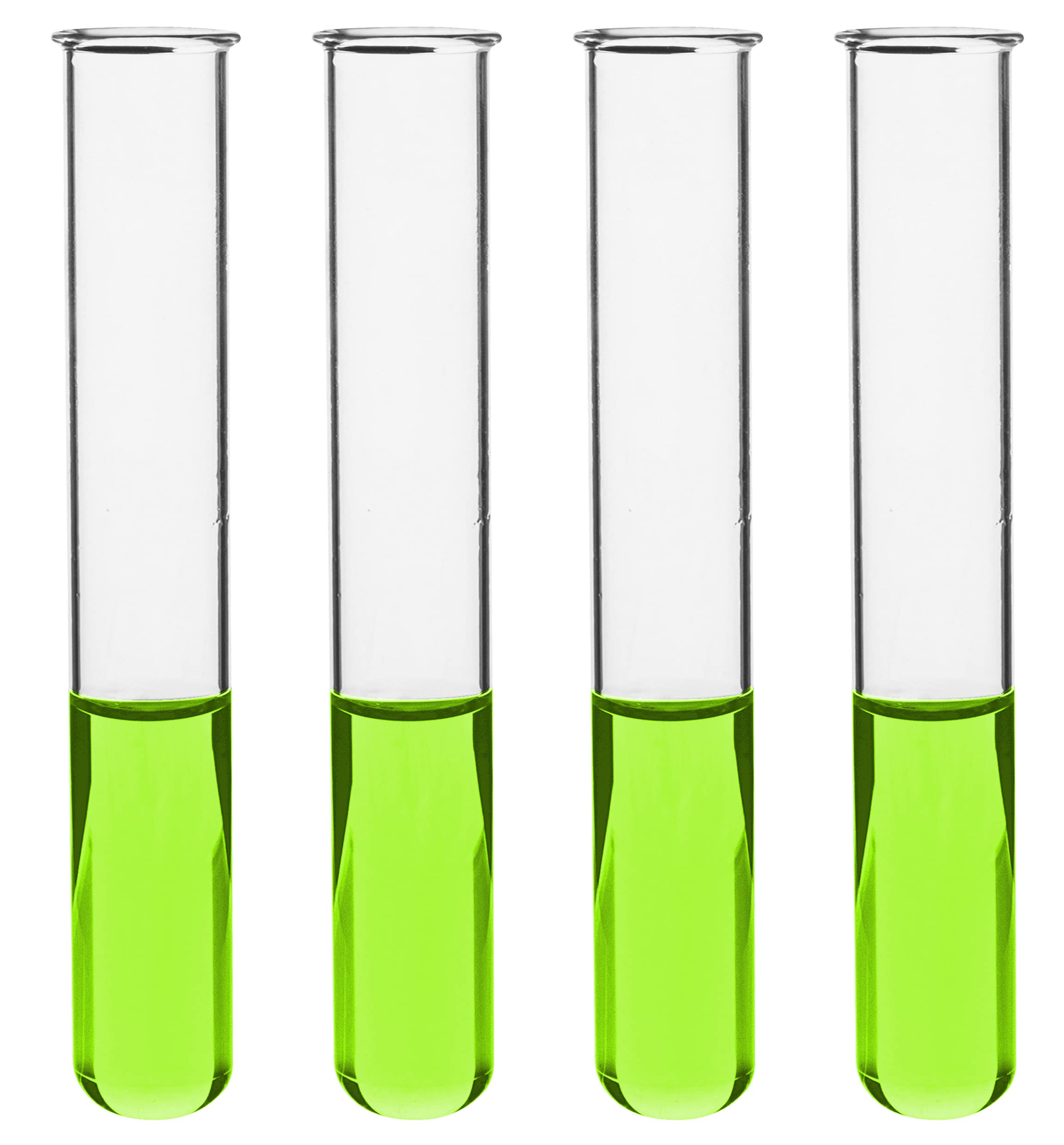 Rimmed Borosilicate Glass Test Tube, 20 x 150mm (5.90" Height) Pack of 32 - Eisco Labs