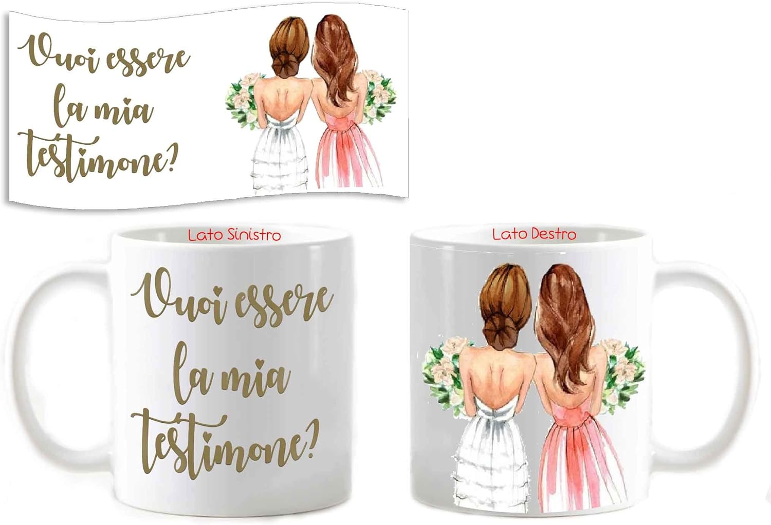 Csm Informatica Tazza Matrimonio Vuoi Essere La Mia Testimone Damigella Personalizzata Bouquet Sposa Castano Idea Regalo Amazon It Casa E Cucina