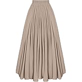 Scarlet Darkness Maxi Skirts for Women Long Flowy Boho Renaissance Skirt with Pockets