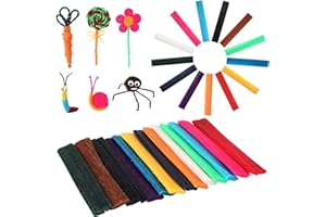 UPINS 1000PCS Wax Craft Sticks Bendable Sticky Wax Yarn Sticks in 13 Colors with Blue Storage Bag for Kids DIY Art Supplies