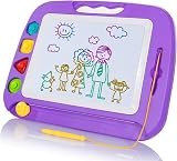 SGILE Large Magnetic Drawing Board for Toddlers 26x20cm Purple Etch & Sketch