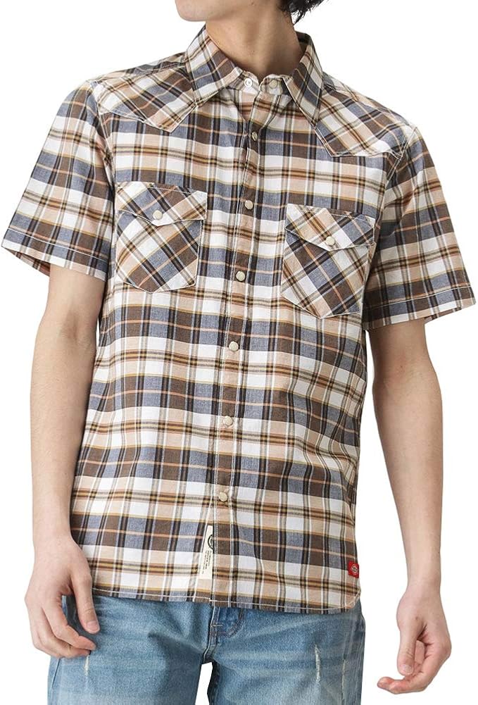 Amazon Dickies ディッキーズ ウェスタンチェックシャツ 半袖シャツ ウエスタンシャツ チェックシャツ 9270 1402 メンズ ベージュ S シャツ 通販 Amazon Dickies ディッキーズ ウェスタンチェックシャツ 半袖シャツ ウエスタンシャツ チェックシャツ 9270 1402 メンズ ベージュ S シャツ 通販