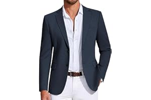 COOFANDY Mens Casual Blazer Knit Sport Coat Lightweight Two Button Suit Jacket