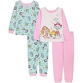 Nickelodeon Girls' Paw Patrol | Baby Shark | Blue's Clues & You 4-Piece Snug-Fit Cotton Pajamas Set, Wild and Free 2, 2T