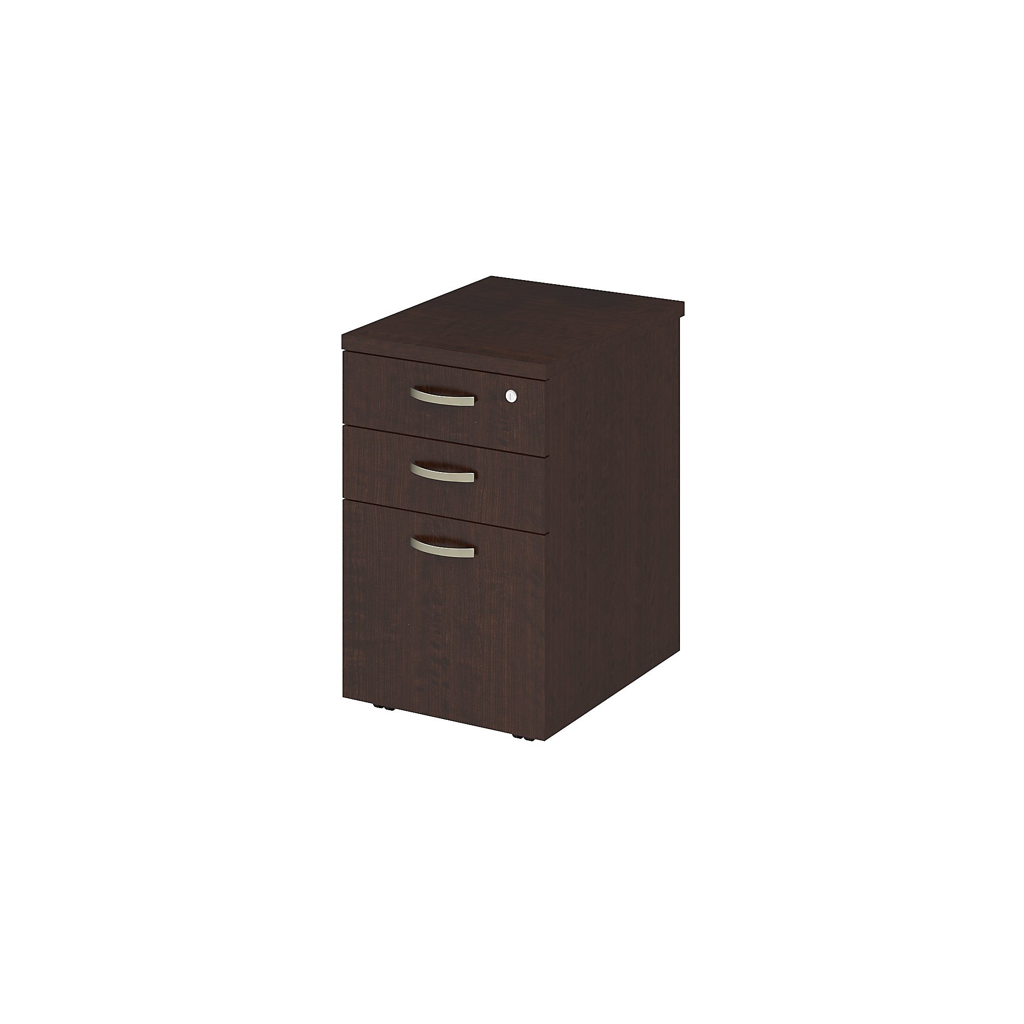 Bush Business Furniture Easy Office 16W Mobile File Cabinet in Mocha Cherry