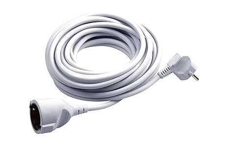 Meister Schutzkontakt-Verlängerung - 5 m Kabel - weiß - Kunststoffleitung - IP20 Innenbereich / Verlängerungskabel mit Kinder