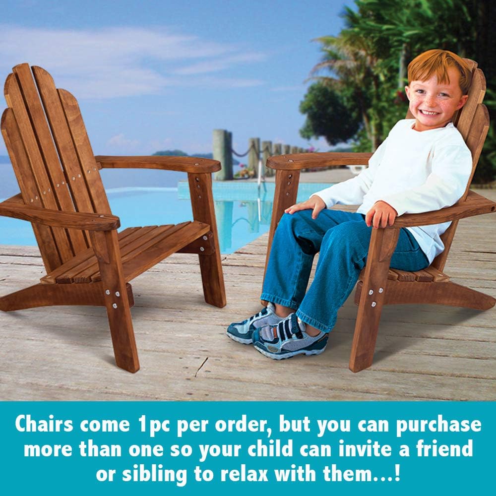Amazon Com Maxim Child S Adirondack Chair Kids Outdoor Wood Patio Furniture For Backyard Lawn Deck Toys Games