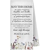 ChenCraty Wildflower Irish Blessing Kitchen Towels, Home Blessing Dish Tea Towels for Kitchen Decor, House Warming Gifts New Home Decorative Hand Towels for Bathroom, 16x24 Inch