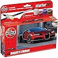 Airfix Starter Set Model Kit Car - A55005 Bugatti Chiron - 1:43 Scale Plastic Model Car Kits, Model Cars to Build and Paint for Adults & Kids 14+, Includes Paints - Mens Hobbies Kits, Skill Lvl. 1