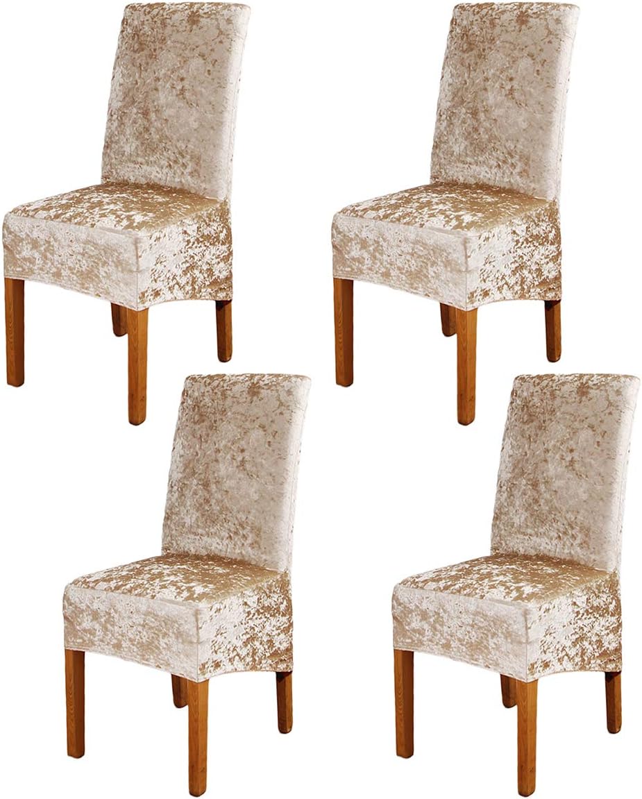 ele ELEOPTION Crushed Velvet Stretchable Elastic Chair Covers for