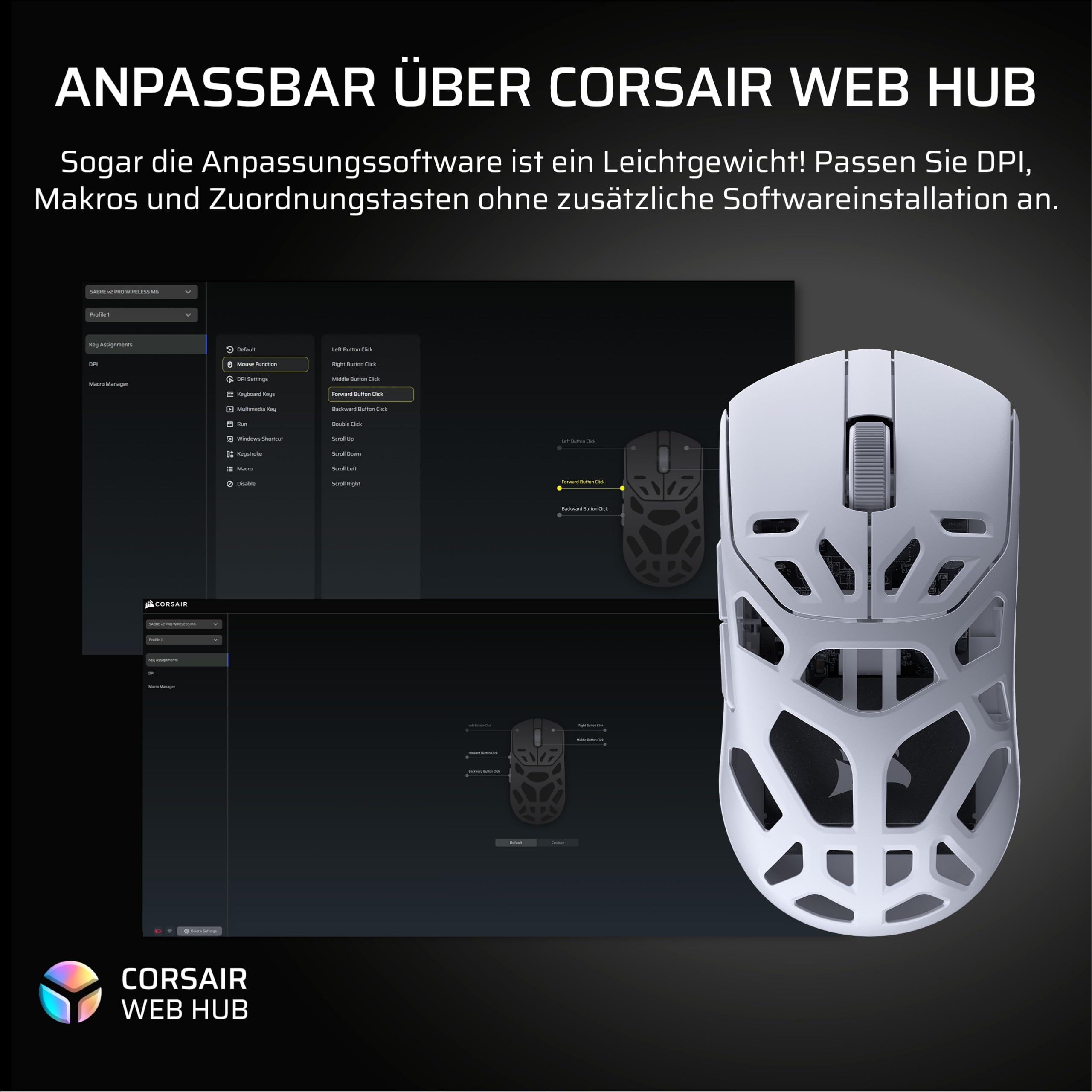 Corsair Sabre v2 PRO Kabellose MG FPS-Gaming-Maus – Weiß 9
