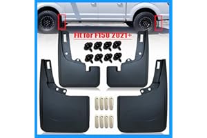ANMOSVO Mud Flaps for F150 2021 2022 2023 2024 - NO Need to Drill Holes, Wheel Lip Molding Front & Rear Splash Guard for F150 w/o OEM Fender Flares (4PCS)