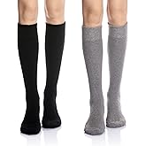 Eyean Women's Knee High Wool Socks Winter Thick Thermal Soft Comfy Over Knee Long High Socks 2 Pairs