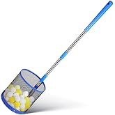 SUPVOX Ping Pong Ball Picker Upper: Modular 140-Capacity Retriever Basket | Dual-Section Rod Options for 60cm or 99cm Height to Stop Back Strain - Holds 140 Table Tennis Balls for Robot Practice