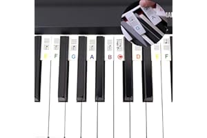 Litave 61-Key Removable Piano Keyboard Note Labels, Colorful Silicone Key Labels for Beginners, Reusable Piano Notes Guide with Box, Easy to Read, No Stickers Required