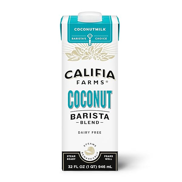 CALIFIA FARMS – COCONUT BARISTA BLEND COCONUT MILK, 32 OZ, SHELF STABLE, DAIRY FREE, PLANT BASED, VEGAN, GLUTEN FREE, NON GMO, CREAMER