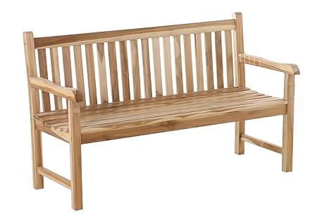 SAM 3-Sitzer Gartenbank Caracas, 150 cm, Teak-Holz, Massive Holzbank, ideal für den Balkon oder Garten