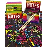 Purple Ladybug Rainbow Scratch Off Mini Art Notes +2 Wooden Stylus Set: 150 Sheets of Rainbow Scratch Paper for Kids Arts & C