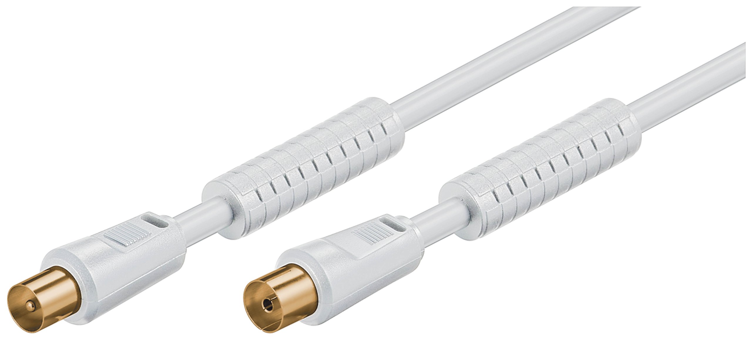Antenna cable adapter satellite antenna coaxial socket F-plug TV connection cable SAT cable (1.5 meter, coax white St-Ku with FE 80db)