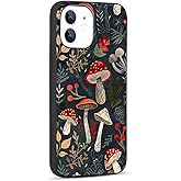 SHDYQXSB Phone Case for iPhone 11, Dark Woodland Mushrooms Foliage Designed for Shockproof Soft TPU Case
