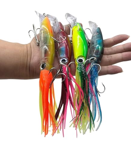 Leurre De Pêche Vintage 10 Pouces, Tête De Jet Gros Gibier (thon, Marlin, Mahi...), Gréé Neuf